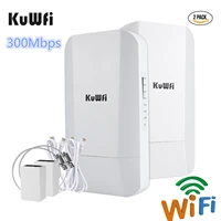 kuwfi 300mbps wireless wifi bridge ourdoor wireless ap router 2 4g point to point 1 2km router with 24v poe adapter