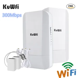 KuWFi 300Mbps Беспроводной Wi-Fi мост Ourdoor беспроводной AP маршрутизатор 2,4G точка в точку 1-2 км маршрутизатор с 24V адаптер POE