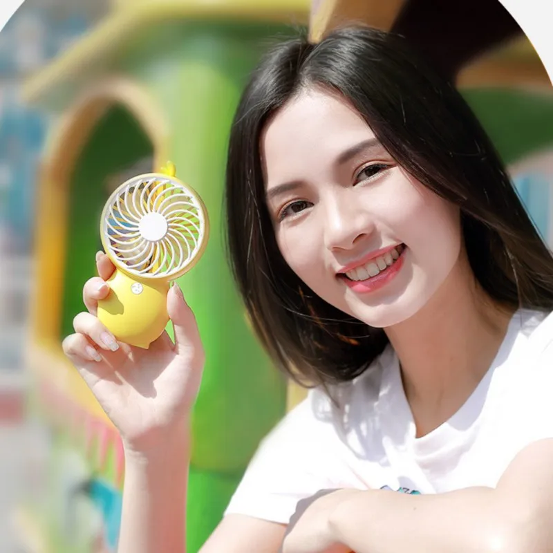 

Portable Cartoon Personal Cooling Fan 2 Adjustable Speeds USB Rechargeable for Home Office Travel