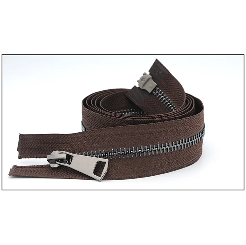 black-coffee Meetee 120 см 5# Металлические молнии двойной слайдер открытый конец молнии DIY Швейные Инструменты пуховик пальто одежда портной ремонт аксессуары - Цвет: black-coffee