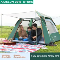 2021 outdoor automatic quick open spring tent 3 4 people waterproof camping tent portable family beach throw pop up hiking tents