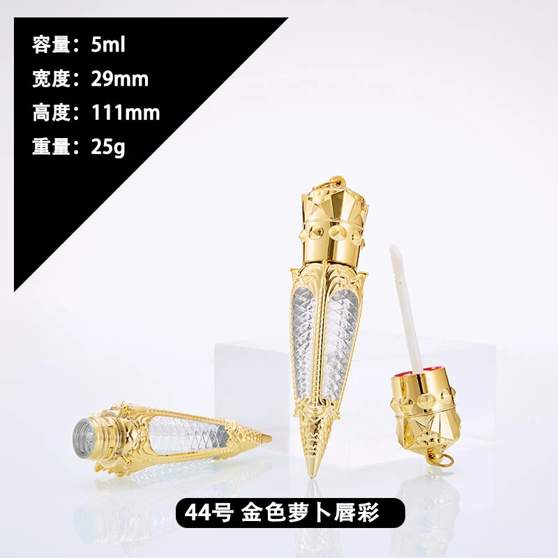 

5ml Rose Gold Crown Plastic Wholesale Lip Gloss Empty Tube Cosmetic Wand Lipgloss Packaging Container