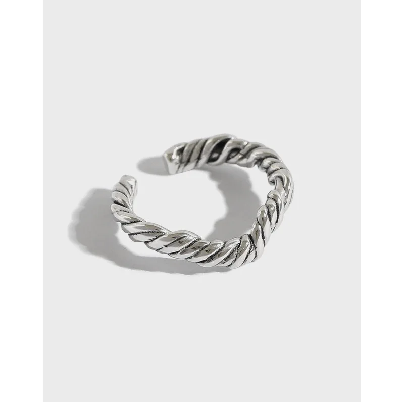 

Real 925 Sterling Silver Heart Twisted Rings For Women Fine Jewelry, Simple Silver 925 Finger Ring Woman Party Accessories