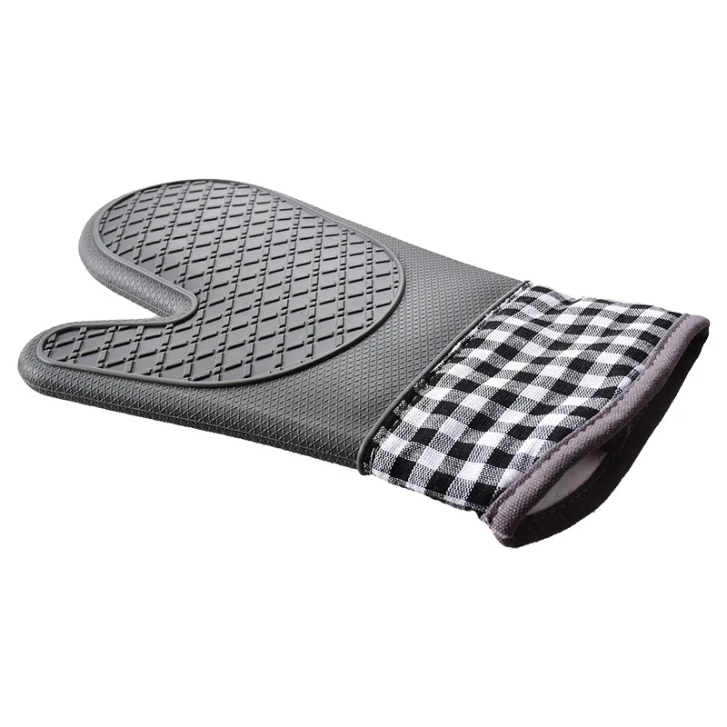 

138g new household kitchen silicone lengthened plus cotton silicone microwave oven fetching gloves