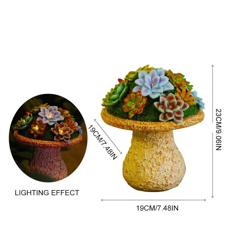 

Solar Simulation Succulent Mushroom Lawn Light Home Outdoor Garden Ornaments Landscape Light Crafts Christmas Party Decoration