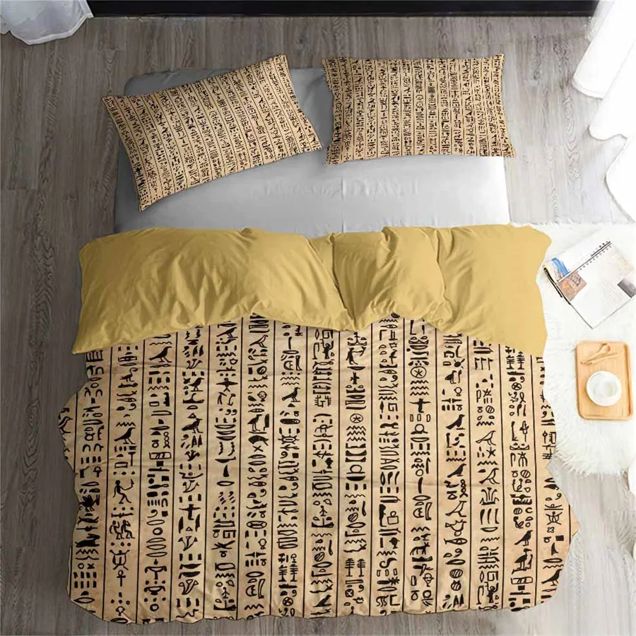 HELENGILI 3D Постельное белье Древнего Египта печати пододеяльник набор Bedcloth с