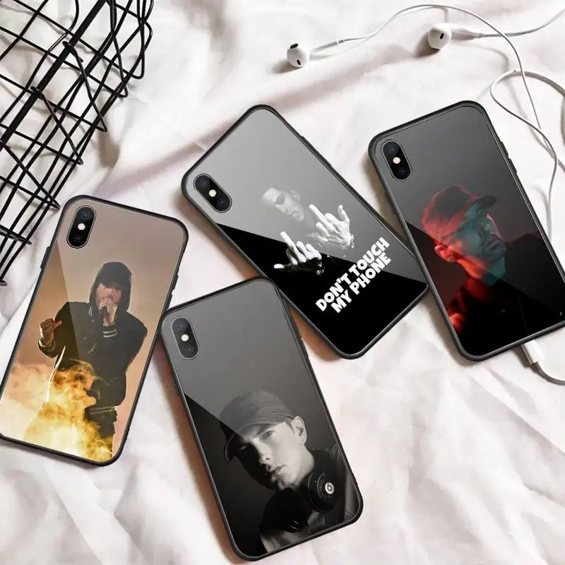 

Eminem American rapper Phone Case Tempered glass For iphone 6 7 8 plus X XS XR 11 12 13 PRO MAX mini