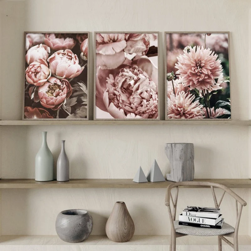 New Diamond Embroidery Nordic Rose Peony Flower Rhinestone Painting Scandinavian Style Wall Art Deco Mosaic Picture | Дом и сад
