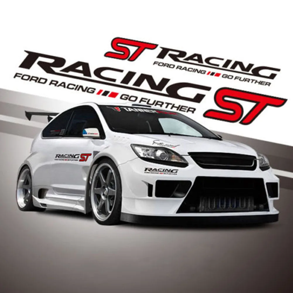 

1 Pair 50*8cm/19.6*3.1 Inch Car Body Windows Sports Racing ST PVC Car Sticker Decal Styling Waist Line Door Vinyl Decal