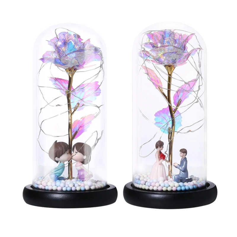 Новый цвет Золотая фольга ed розовый цветок со стеклянным покрытием декоративное