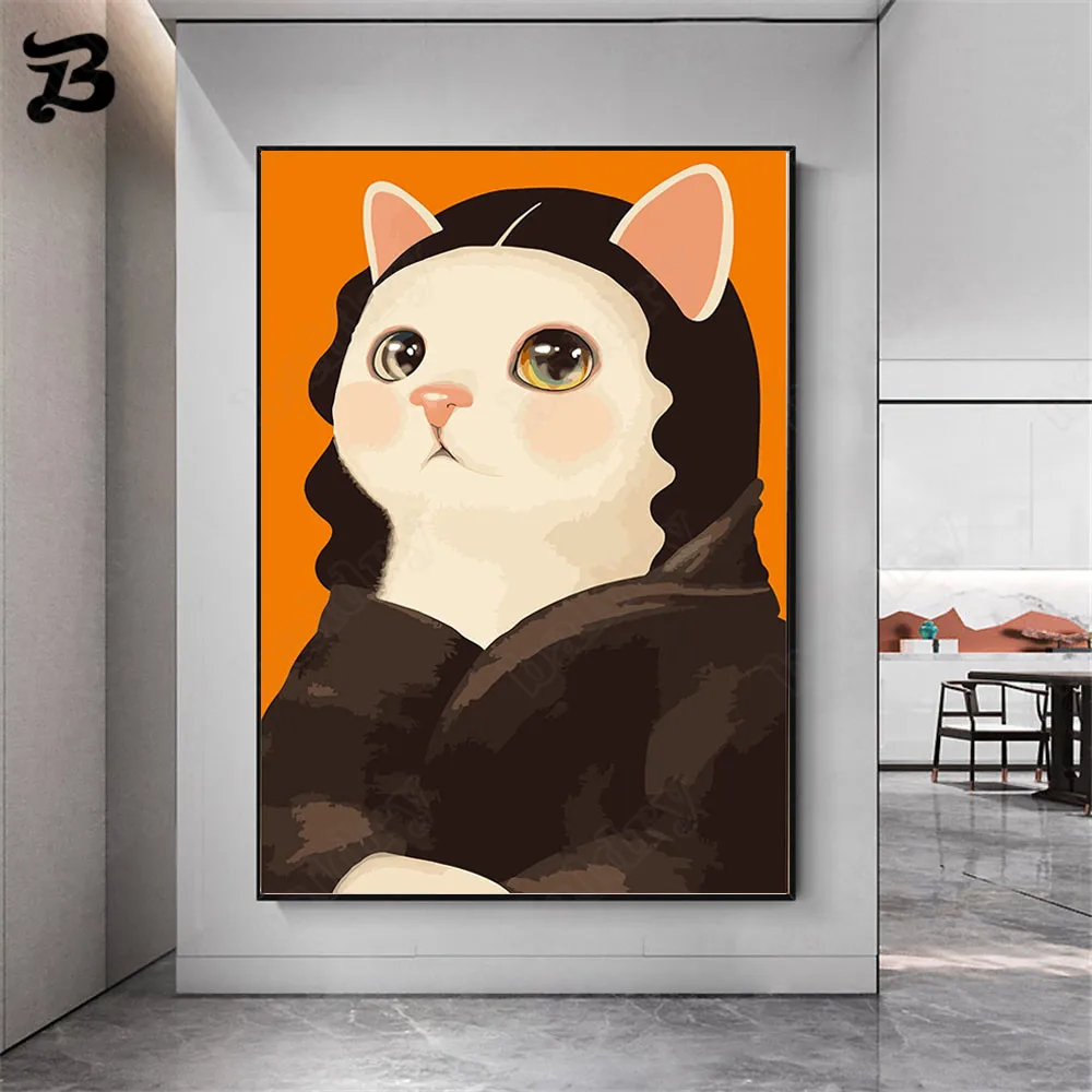 

Canvas Painting for Living Room Funny Spanish Cat Wall Art Animal Picture Home Decoration Oil Painting Posters and Prints Decor