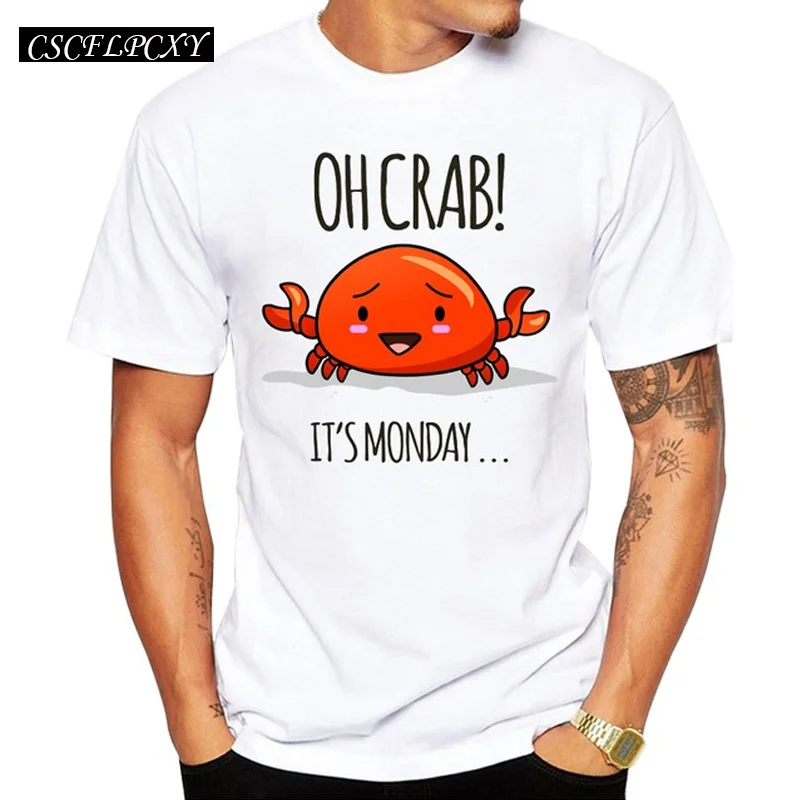 Мужская футболка с коротким рукавом Crabby Day повседневные топы в хипстерском стиле