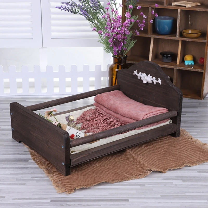HX5D Newborn Posing Detachable Mini Bed Baby Infant Photo Shooting Props Wooden Crib | Мать и ребенок