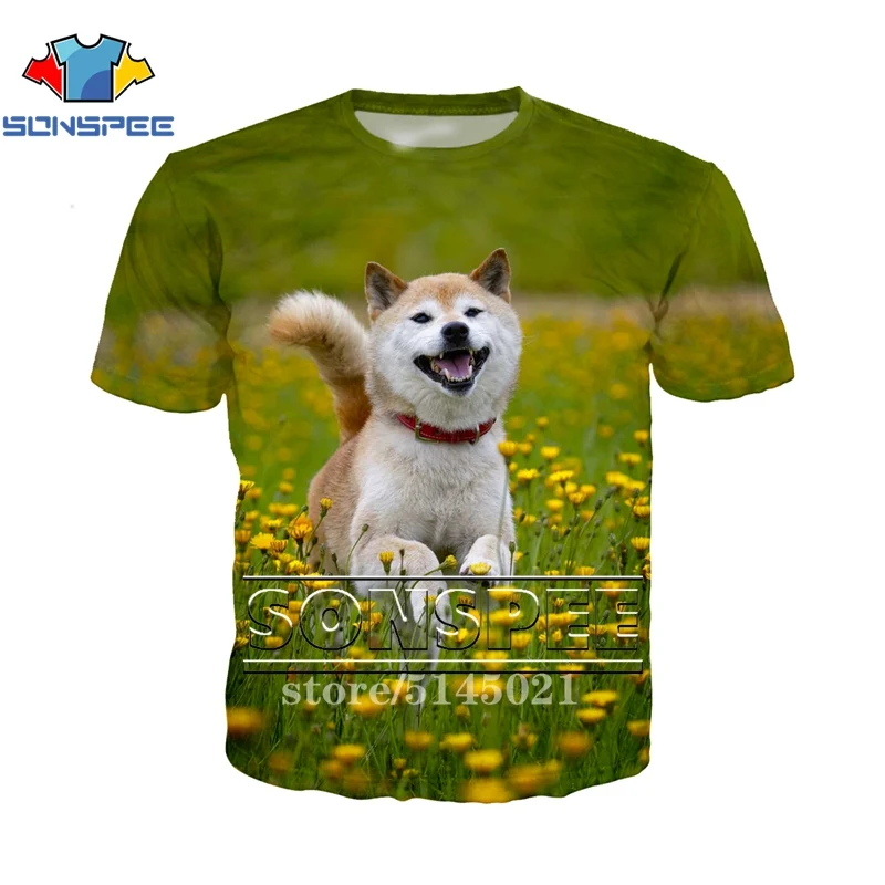 SONSPEE 3D принт Для мужчин Для женщин забавные Собаки Уход за кожей лица shiba Inu Doge Повседневное с О-образным вырезом Harajuku футболка Летняя футболка Молодежные Топы T011