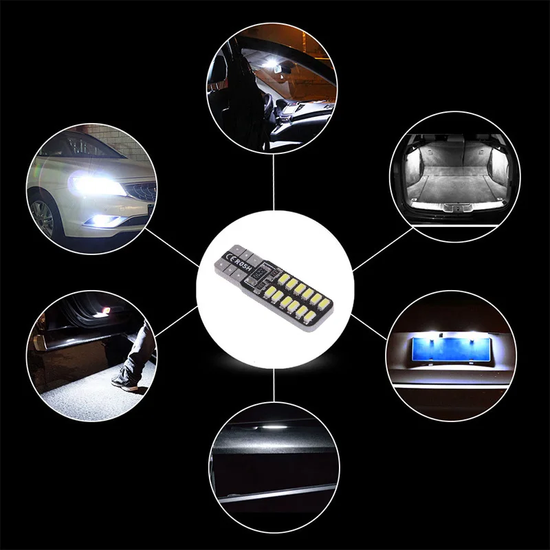 

100x Super Bright T10 LED 194 501 W5W 24 SMD 4014 Canbus Error Free Car Interior Lights Auto Clearance Lamps DC 12V