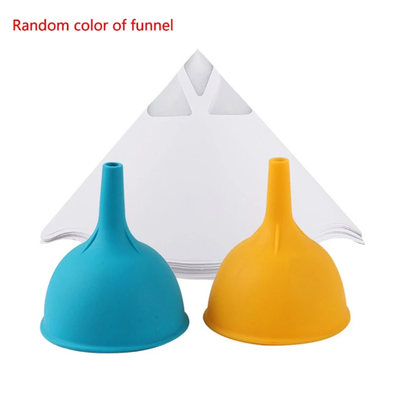 

L41E 101pcs Funnel Paper 3D Printer Accessories White Thicken Paper Filter Disposable with Silicone Funnel Set