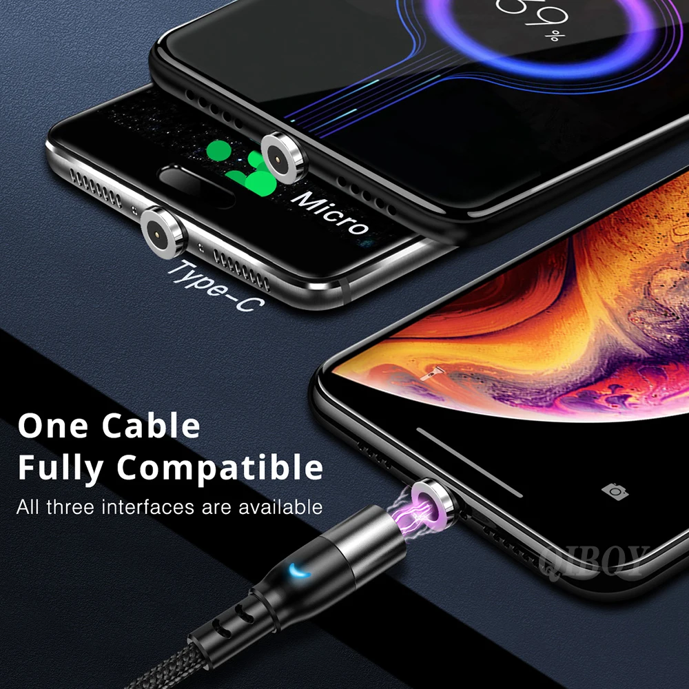 Магнитный зарядный кабель USB Type-C Micro провод для быстрой зарядки iPhone Samsung Huawei xiaomi