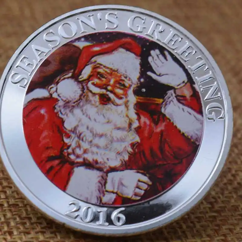 2016 Веселые Рождественские сезоны поздравительная Серебряная Памятная