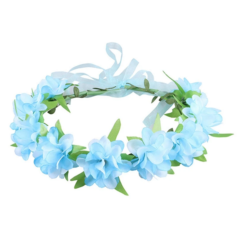 

Bohemian Flower Crowns Beach Hawaii Floral Garland Adult Kids Flower Headband Flower Girls Bridal Wedding Wreath Crown Headpiece