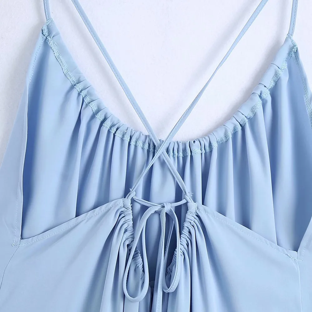 

2021 ZA summer women's wear new sexy backless droop midi dress RA 2298/154 2298154