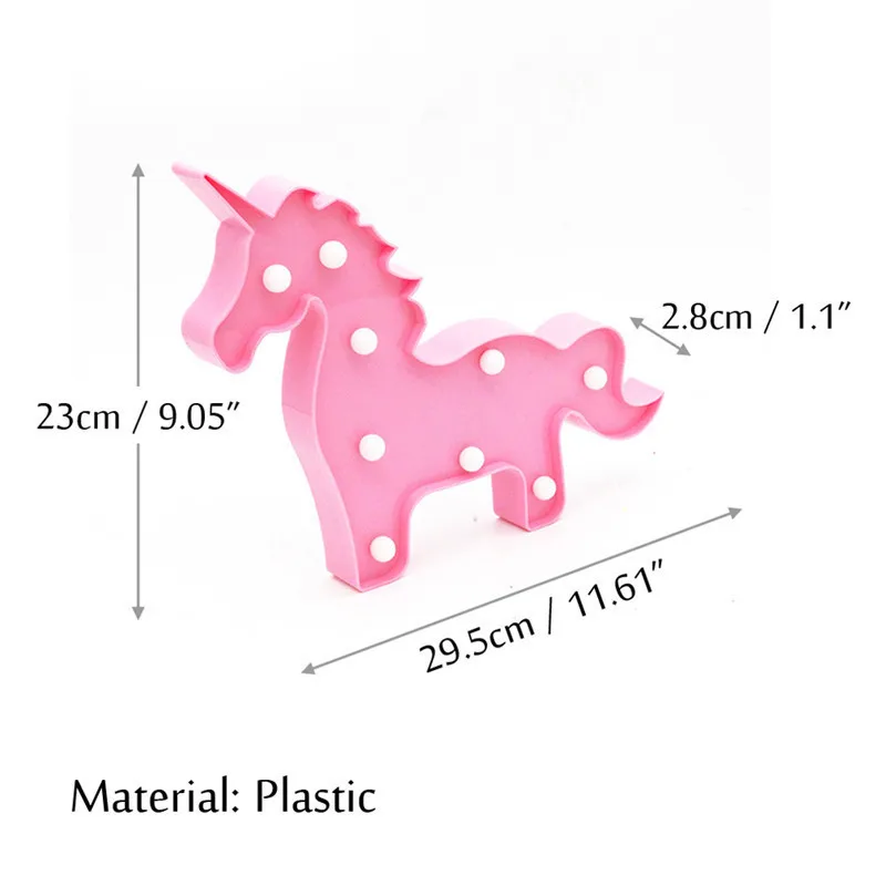 Светодиодный настенный светильник в форме единорога для детей s образный