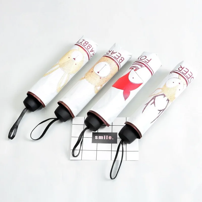 Складной зонт Kindream мультяшный детский зонтик от солнца 3 складных солнечных