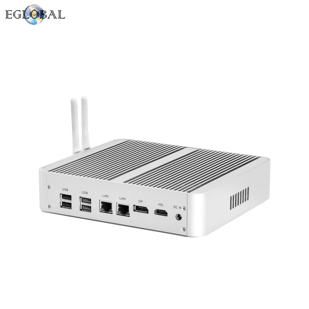 Процессор Eglobal Fanless Mini PC intel core i5 7260U Windows 10 Pro Micro компьютер 2 * DDR4 Msata M.2 SSD TV Box 4K HD HTPC 300M