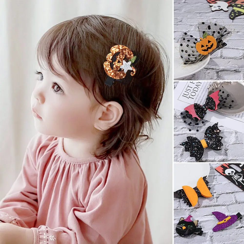 

Fashion Decor Party Festival Girls Hairgrips Grosgrain Ribbon Hairpins Halloween Hair Clips Pumpkin Barrettes