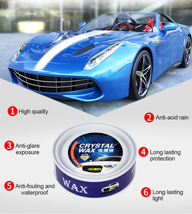 

Car Wax Crystal Plating Set Hard Glossy Wax Layer Covering Paint Surface Coating Formula Waterproof Film Car Polish TSLM1