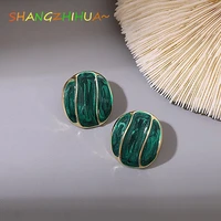 shangzhihua the 2022 new korean trend design green drip earrings are unusual gift accessories for womens fashion luxury jewelry