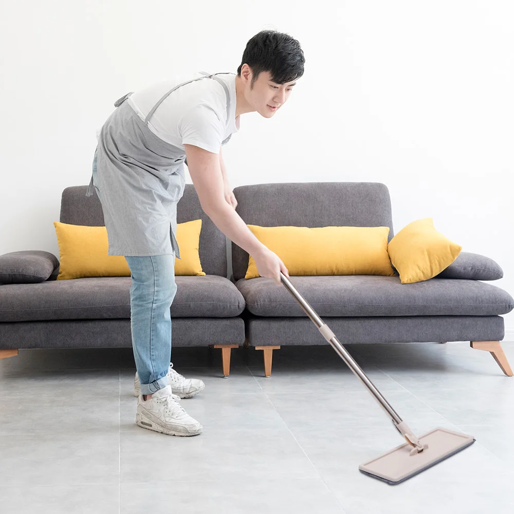 

Automatic Spin Mop With Bucket Flat Squeeze Hand Free Wringing Magic Mop Microfiber Mop Pads Home Kitchen Floor Cleaning