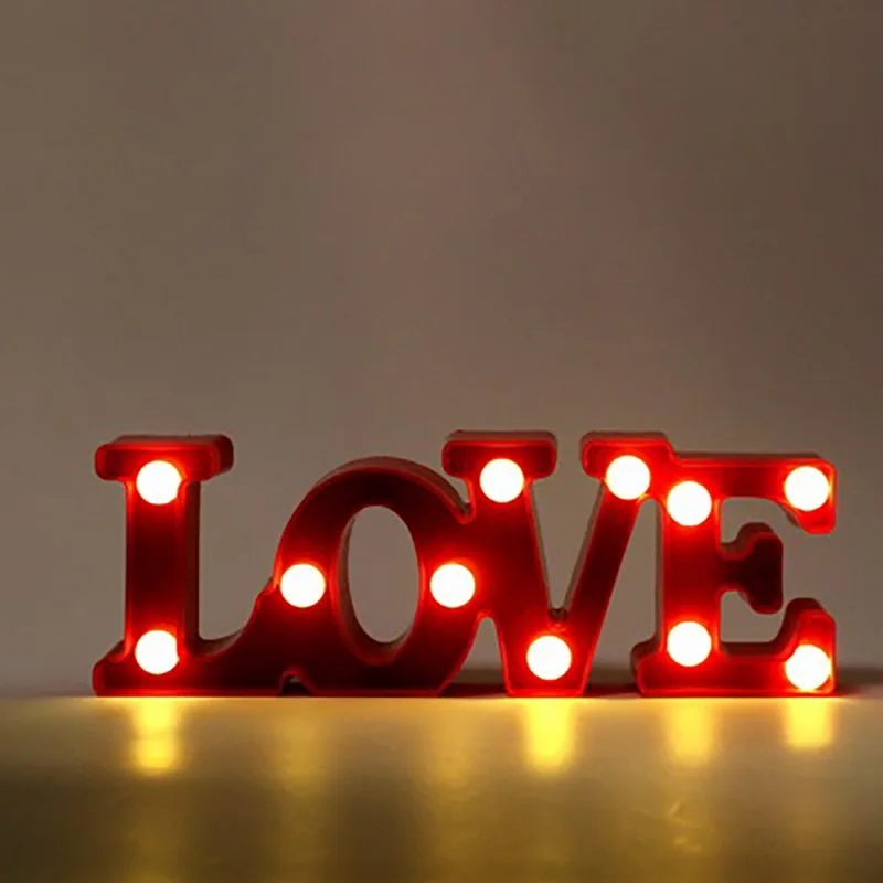 Любовь светодиодные буквы огни знак лампы с подсветкой висячая подставка