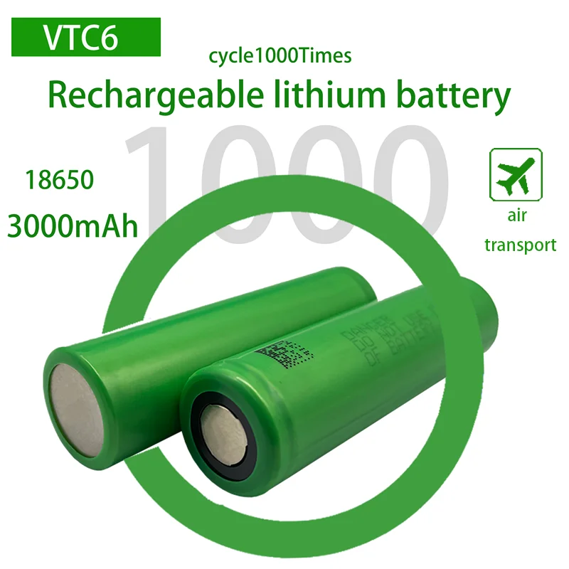

VTC6-Rechargeable lithium ion battery, 100% original, 3.7V, 3000mAh, used for toy tools, cameras, razors, radios