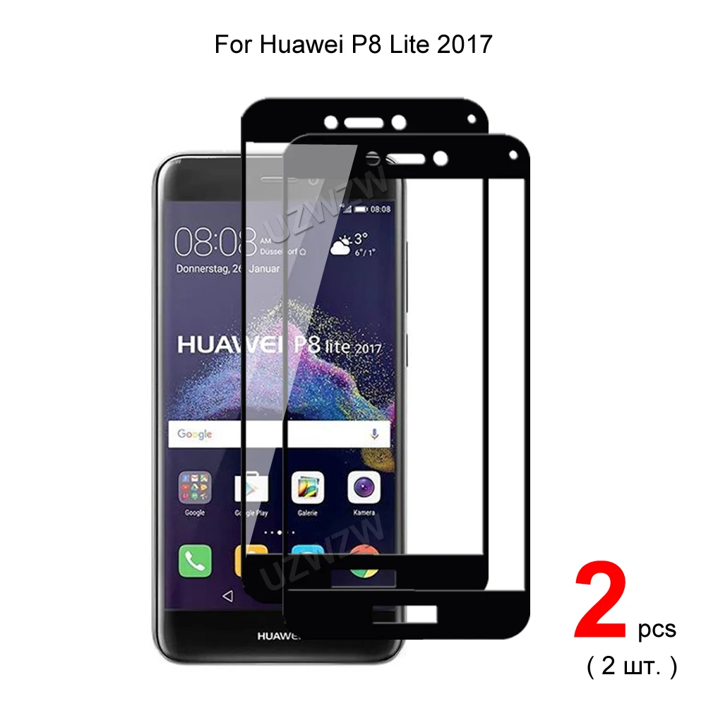 Для Huawei P8 Lite 2017 полное покрытие закаленное стекло Защита для экрана телефона