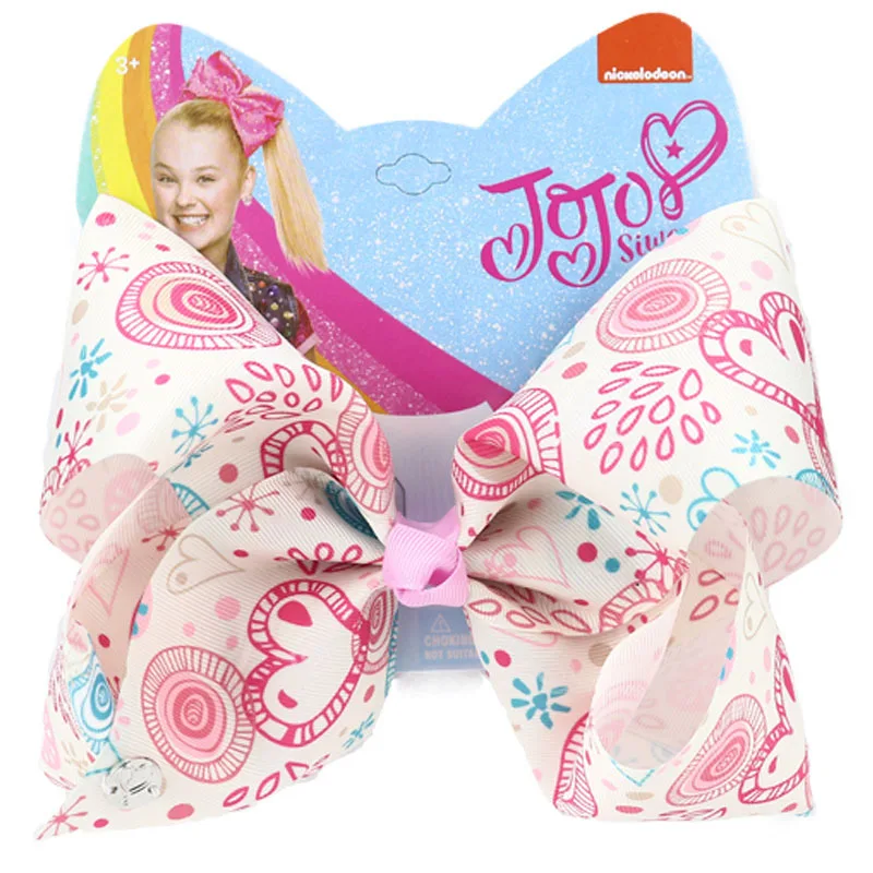 8 дюймов Valentine Jojo Siwa банты для девочек большой бант волос детский зажим лента узел