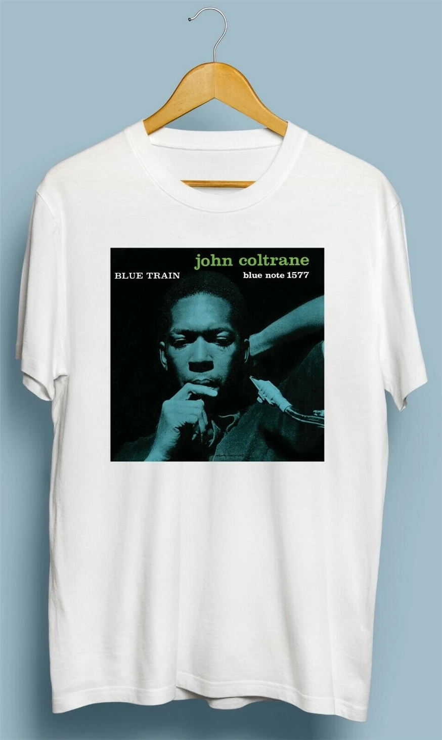 Винтажная синяя футболка с поездом John Coltrane Размер S M L Xl 2Xl 40Xl футболка|Мужские
