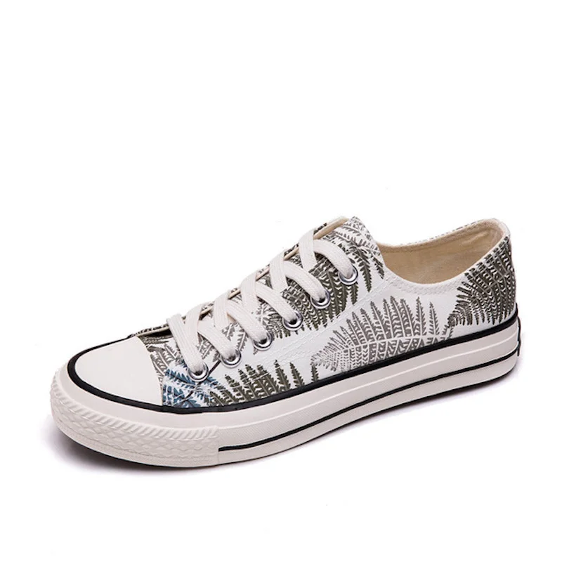 

Woman Sneakers Leaves Classic Lace Up Girls Casual Shoes Nice Quality 2021 Spring New Chic Stylish Gumshoes Female Fashion Shoes
