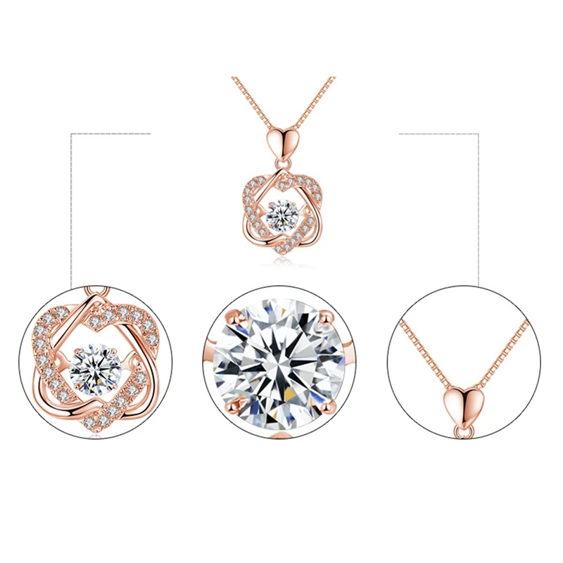 

Women Heart-shaped Necklace Love Clavicle Fashion Jewelry Chain Ladies Necklaces Pendants Necklaces