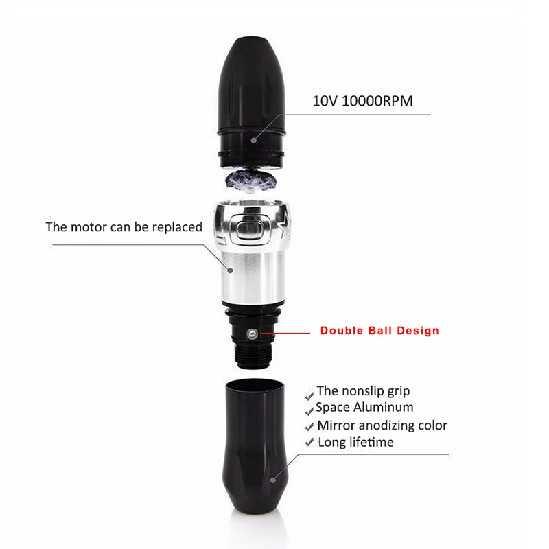 5 color Printable logo Rotary Tattoo Machine Tattoo Pen For Shader and Liner Permanent Makeup Tattoo Gun Needle Body Art Makeup