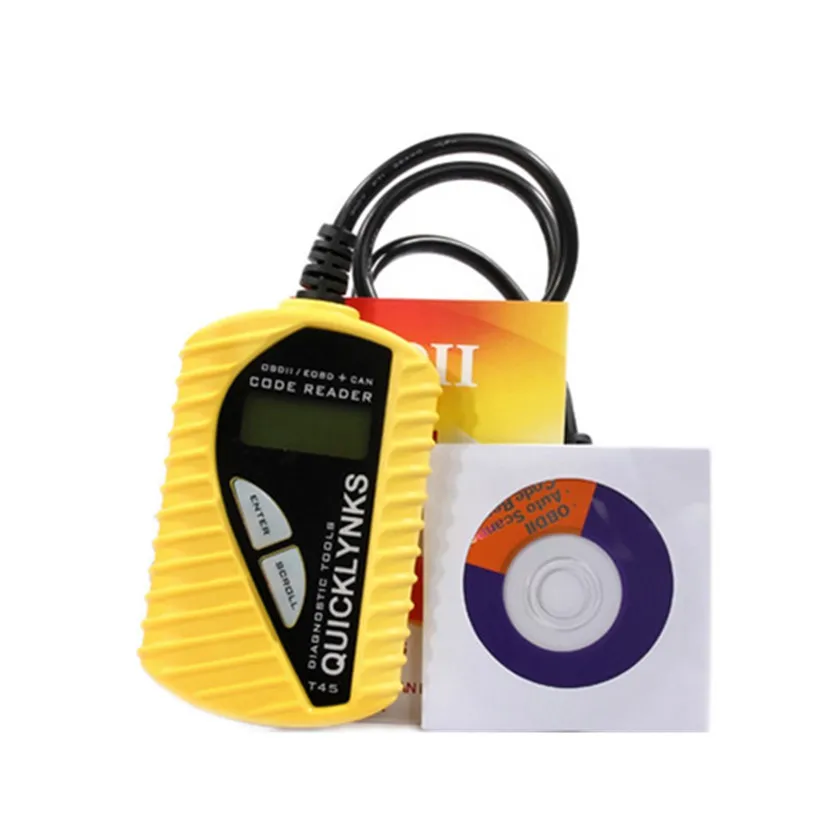 Quicklynks T45 Автомобильный Диагностический Считыватель Кодов CAN OBD2 EOBD Многоязычная