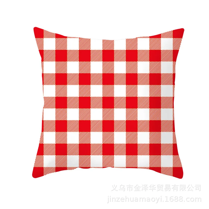 

Modern Simple Plaid Pillow Case Peach Skin 45X45 Cushion Cover Office Soffa Soft Pillow Cover Home Decorative Throw Pillows