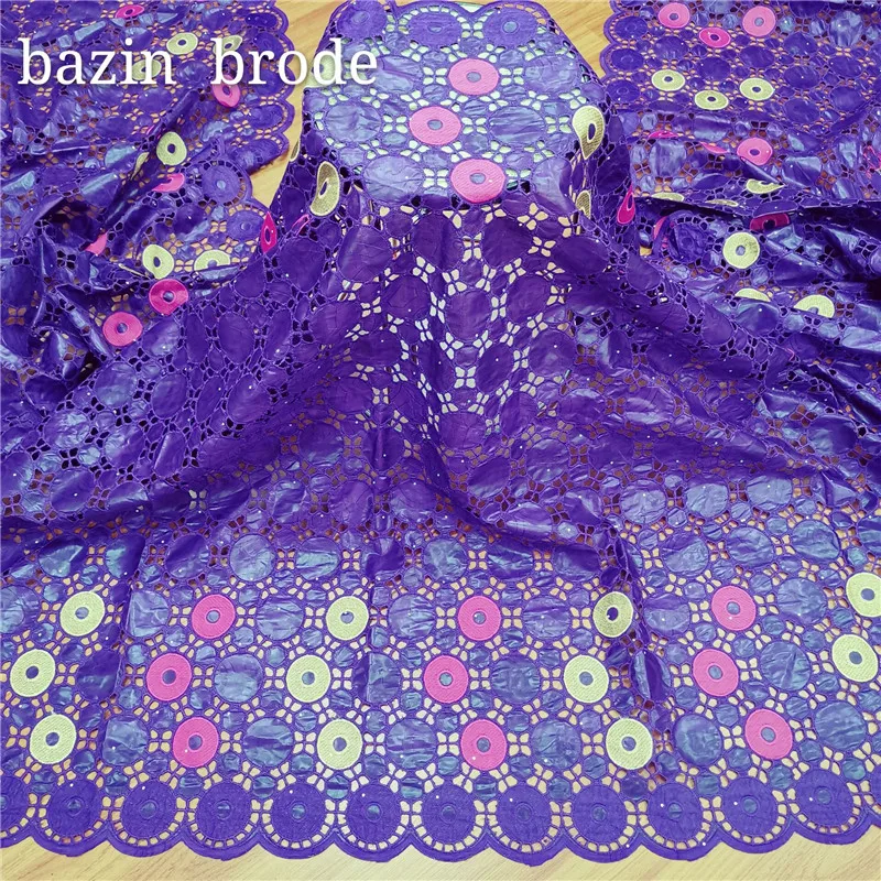 Модная африканская одежда хлопчатобумажная ткань 2020 Bazin Riche Guinea Brocade новое белое