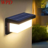 wpd solar wall light outdoor waterproof led aluminum sconces light control sensor creative decorative for patio porch garden