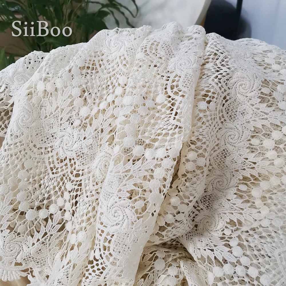 Романтическая Парижская мода белый красивый цветок вышивка гипюр кружевная