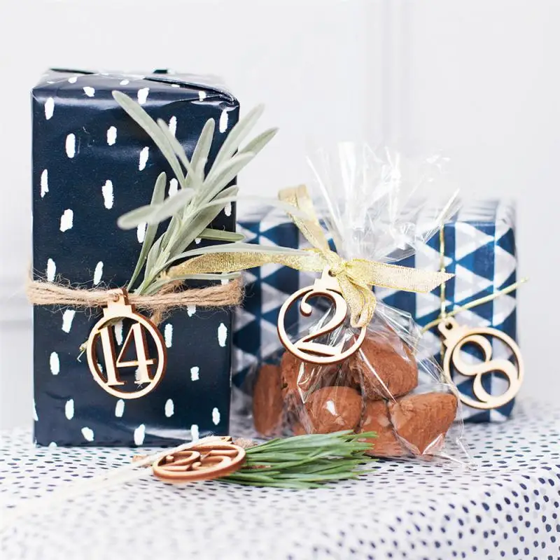 1 25 винтажный деревянный Рождественский календарь с обратным отсчётом и цифрами