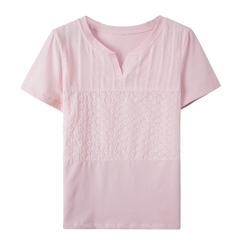 Женская блузка Топы летние футболки с короткими рукавами v образным вырезом 2021