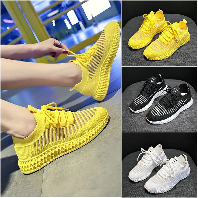 Женские Дышащие сетчатые кроссовки повседневная обувь в Корейском стиле плоская