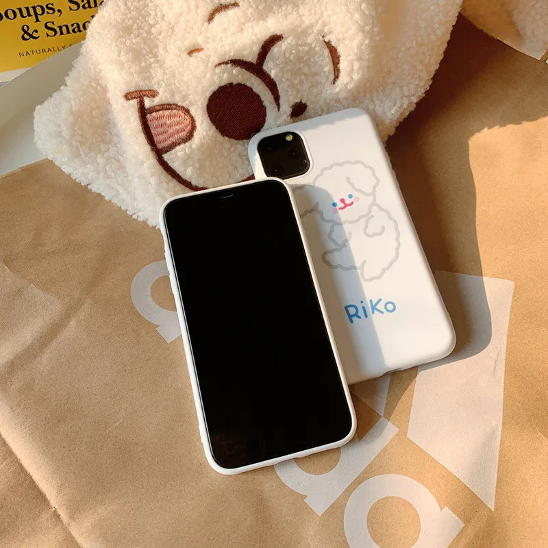 

Cartoon Cat White Dog Cute Girl Suitable for Apple 12Pro Max/iPhone11/8plus Anti-drop Silicone Phone Case Wholesale