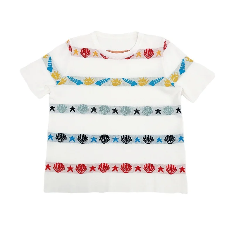 

SAYTHEN Ice Silk Shirt Women Knitting 2021 New Refreshing Korean White Slim Round Neck Short-Sleeved T-Shirt Women