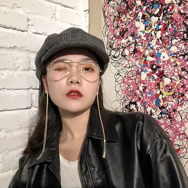 Kpop серьги, новая мода, Ушная линия для женщин, простая Длинная цепочка-змейка, висячие серьги с кисточкой, s925стерлинговое серебро, ювелирное изделие